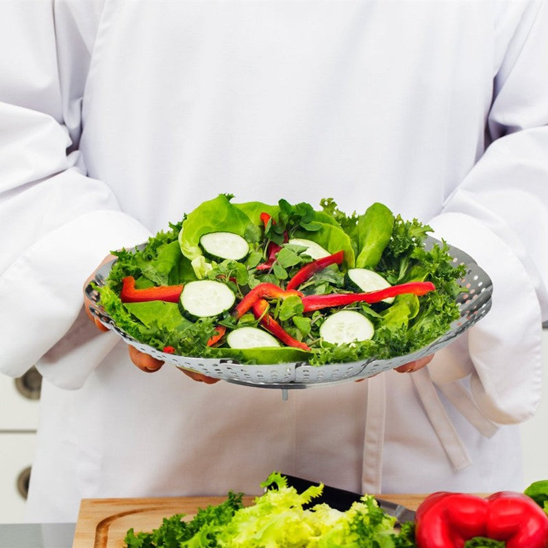 Foldable & Adjustable Stainless Steel Steamer Cooking Basket